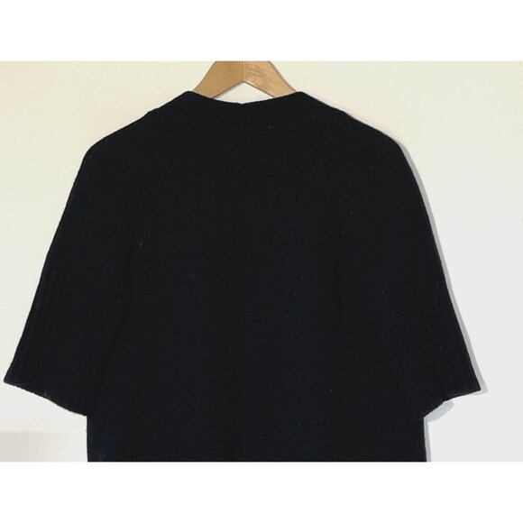 VINCE Black Wool Blend Short Sleeve Knit Open Cardigan Sweater - Picture 11 of 11